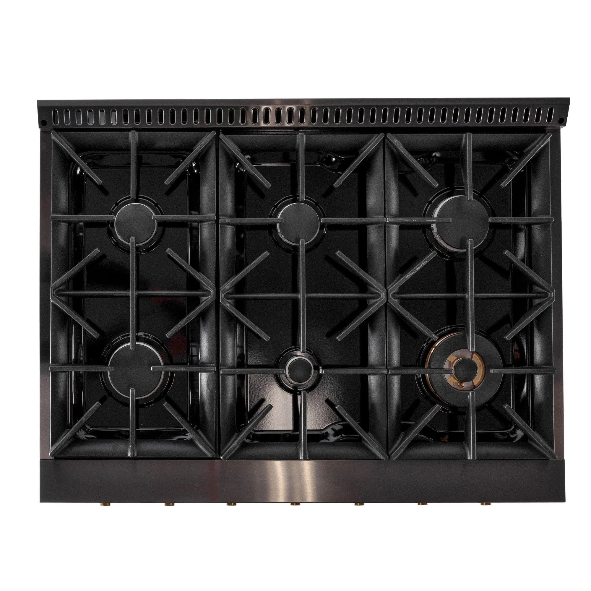 Kucht Gemstone Professional 36 in. 5.2 cu. ft. Natural Gas Range with Sealed Burners and Convection Oven in Titanium Stainless Steel KEG363 by Farmhouse Kitchen and Bath