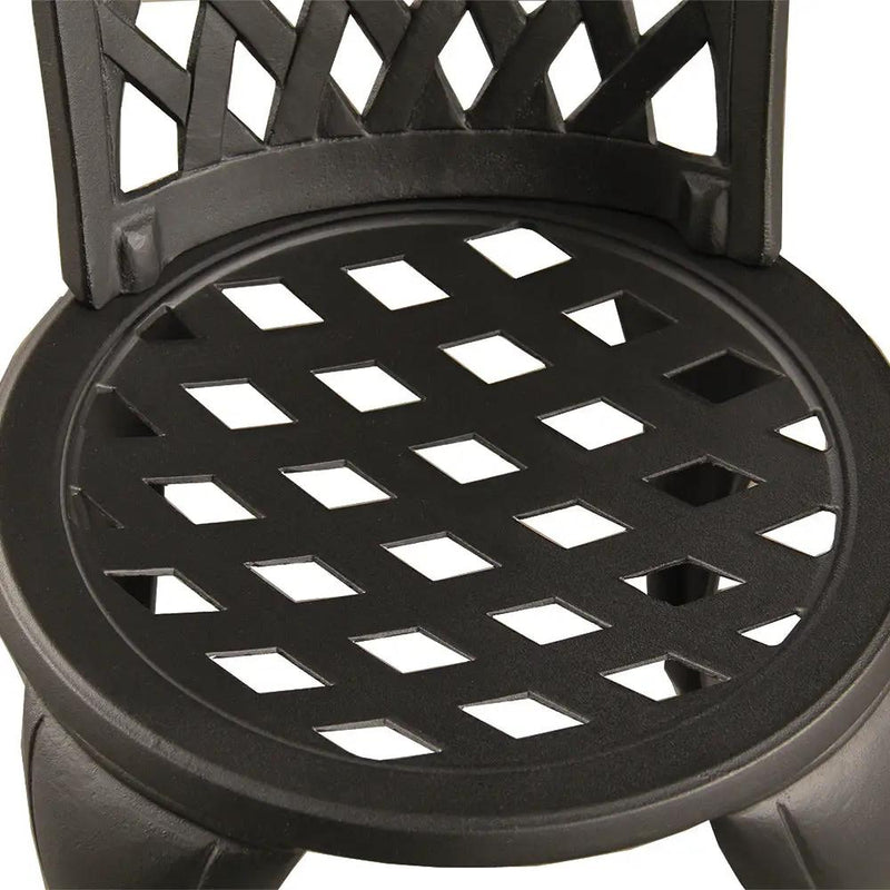 Modern Outdoor Patio Garden Aluminum 3 Piece Bistro Set in Sand Black by Sharicks