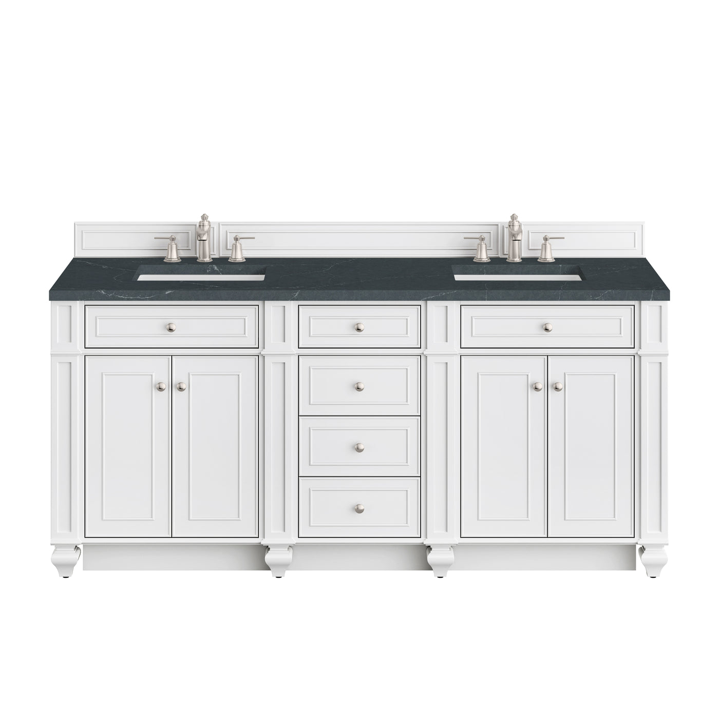 James Martin Bristol 72" Double Bathroom Vanity, Bright White by James Martin