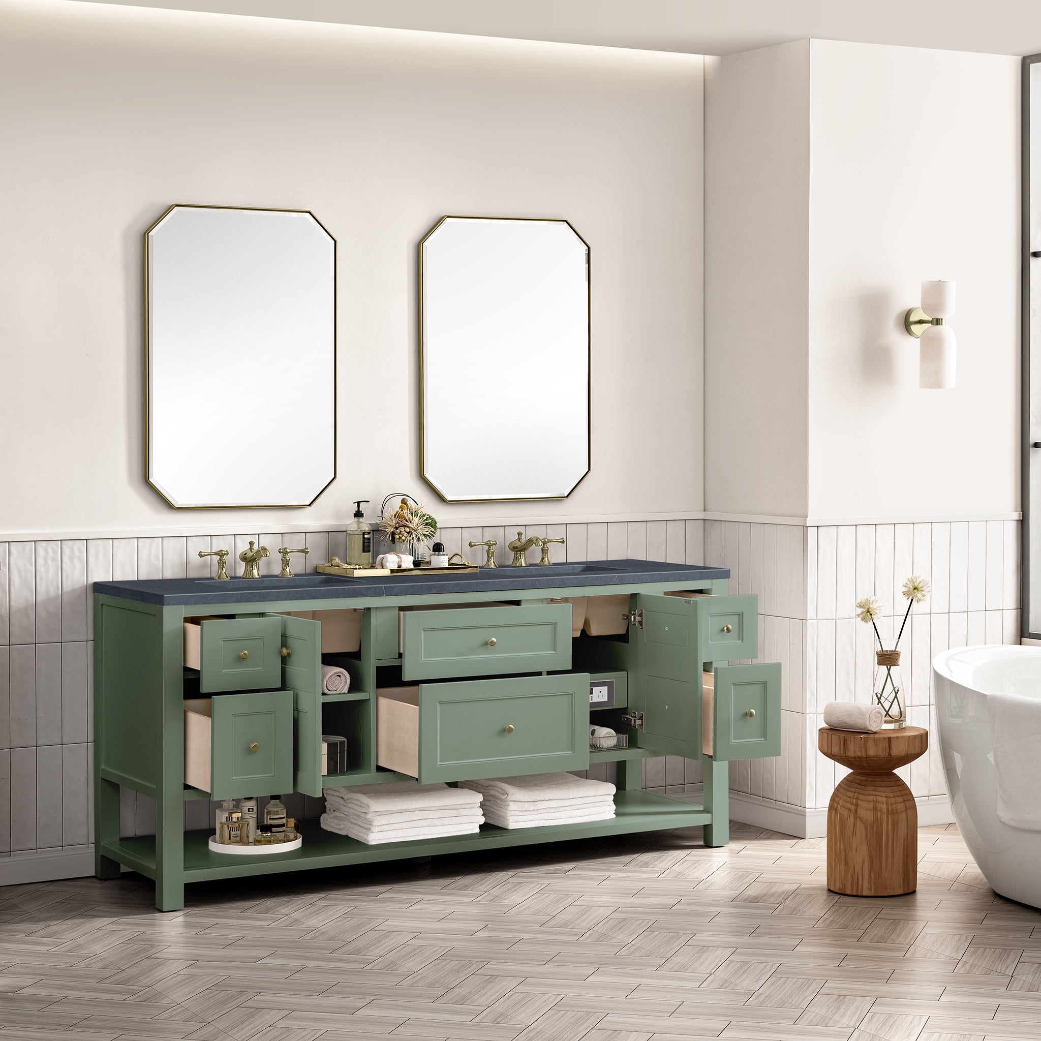 James Martin Breckenridge 72" Double Bathroom Vanity, Smokey Celadon by James Martin