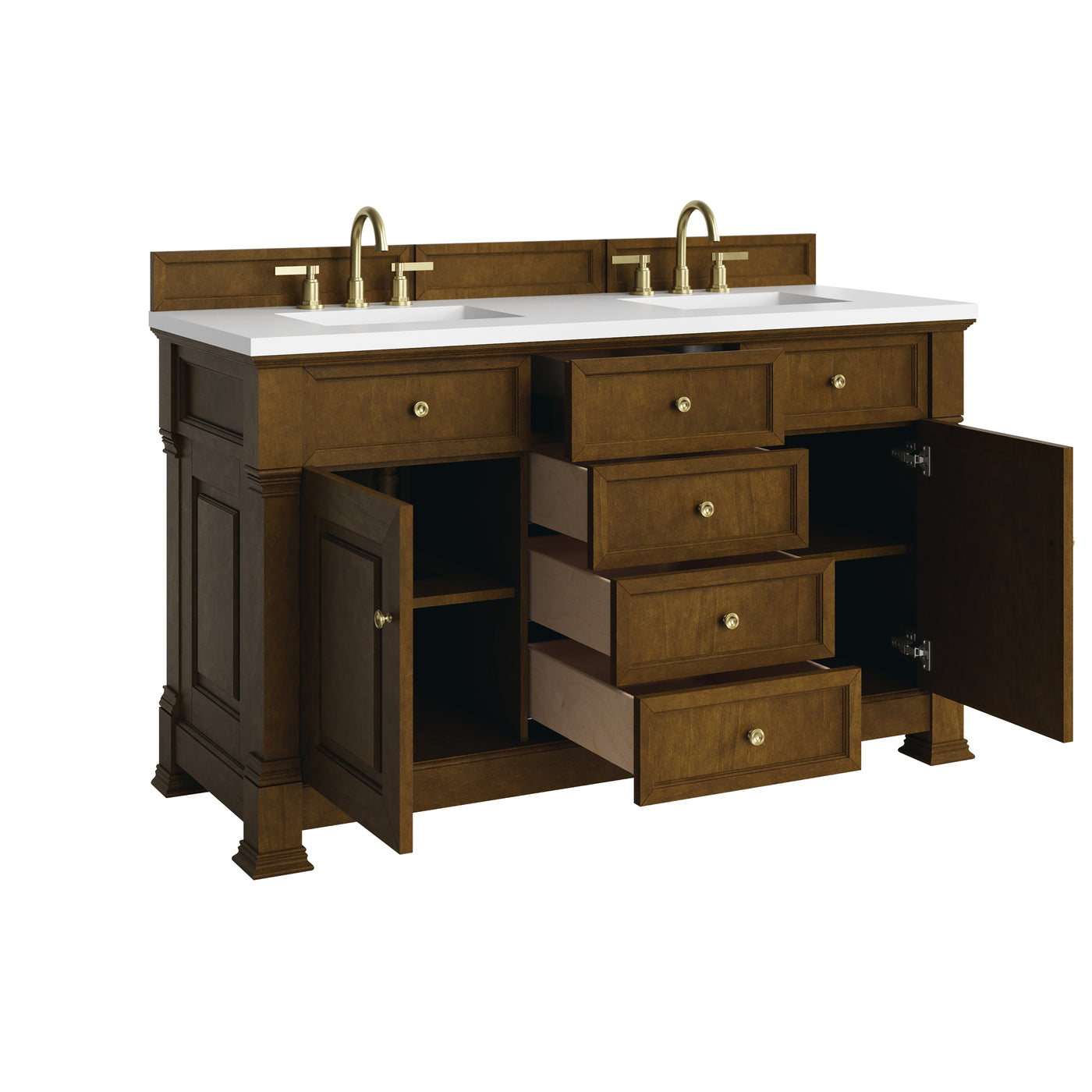 James Martin Brookfield 60" Double Bathroom Vanity, Honey Oak by James Martin