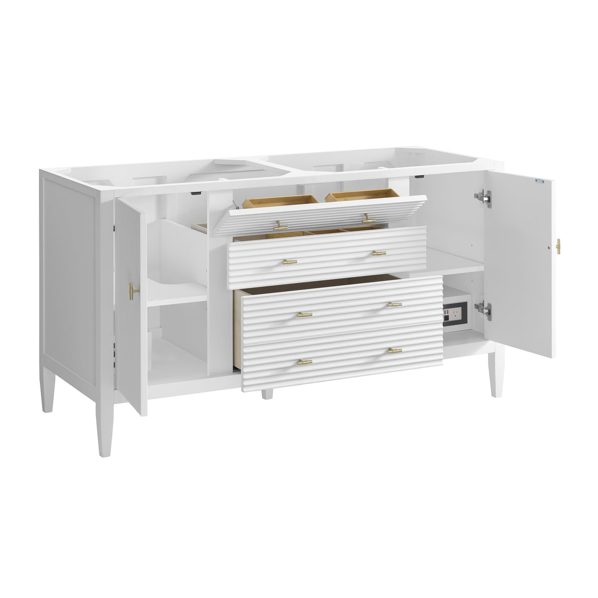 James Martin Myrrin 60" Double Bathroom Vanity, Bright White, view 21