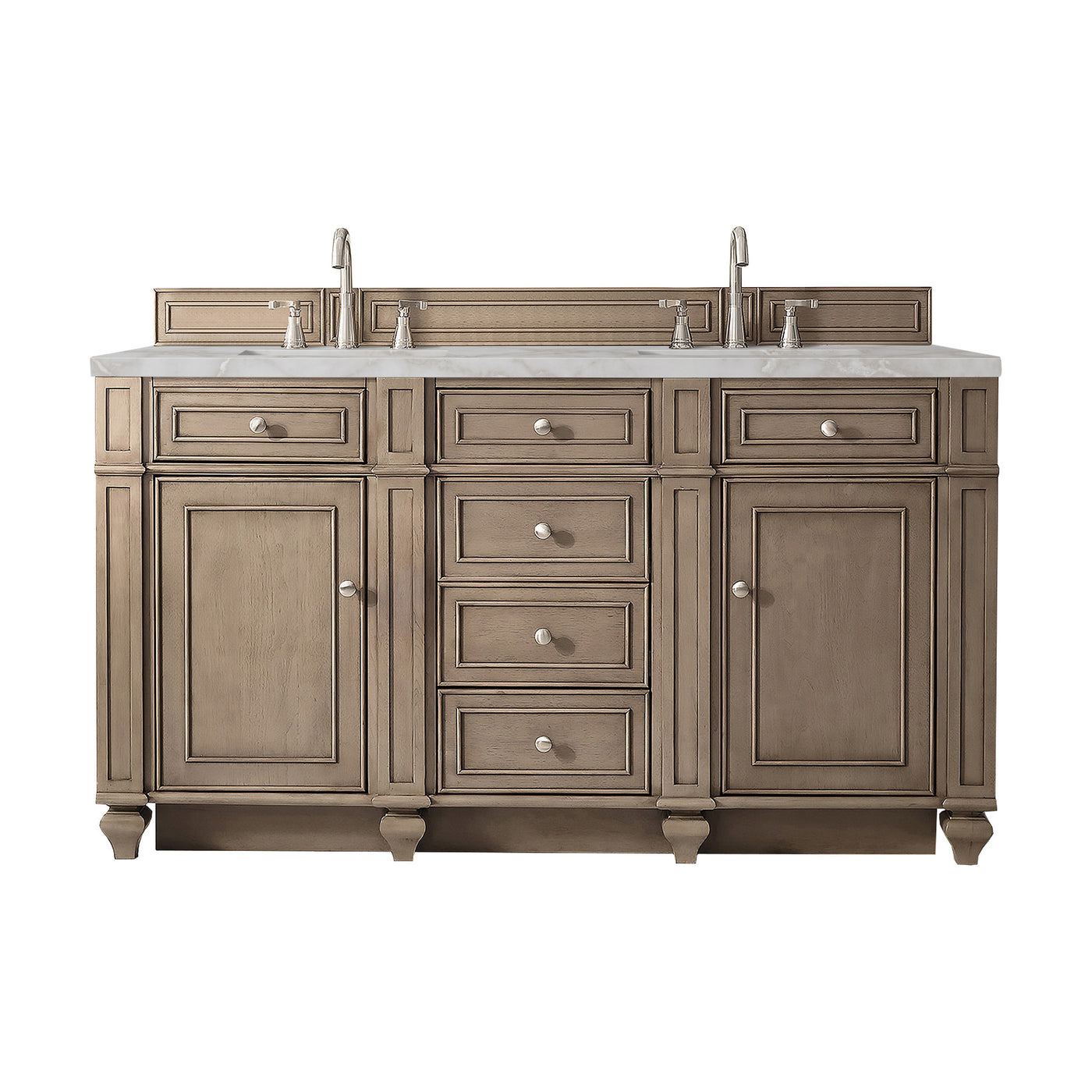 James Martin Bristol 60" Double Bathroom Vanity, Whitewashed Walnut by James Martin