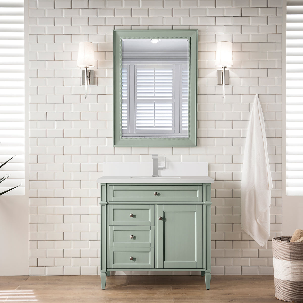 James Martin Brittany 36" Single Bathroom Vanity, Sage Green, view 23