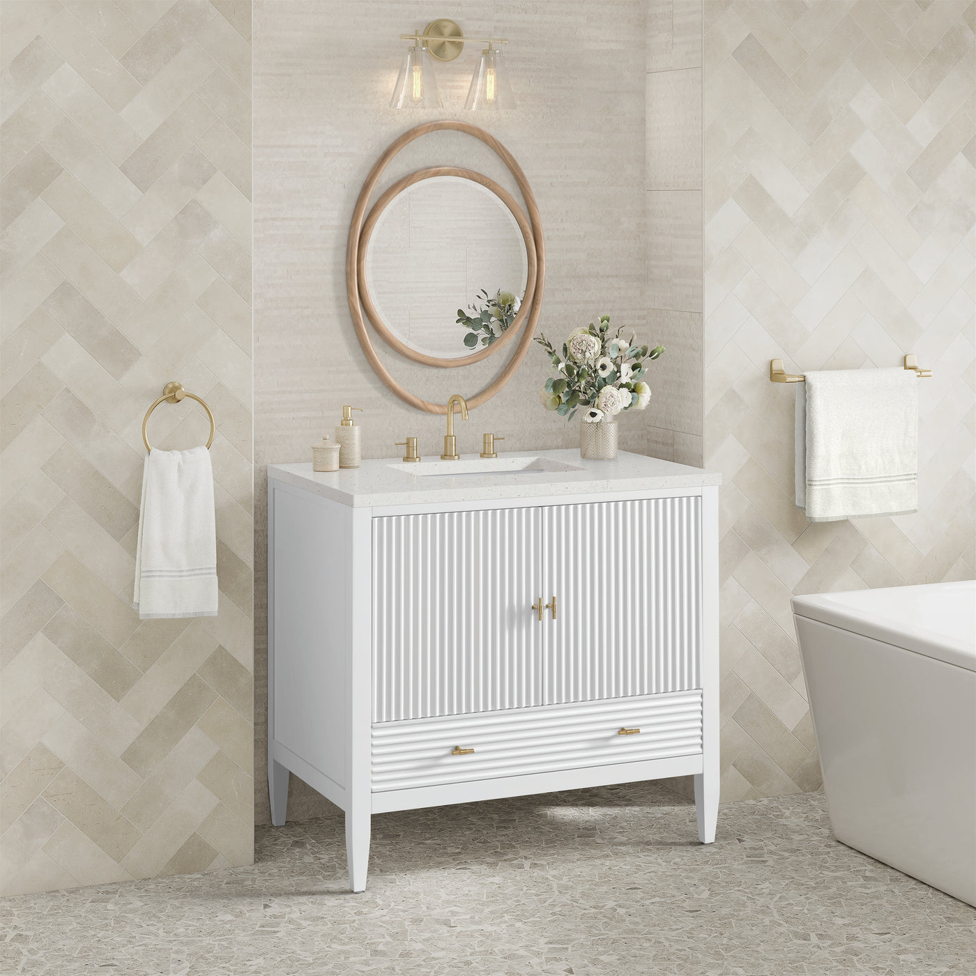 James Martin Myrrin 36" Single Bathroom Vanity, Bright White by James Martin