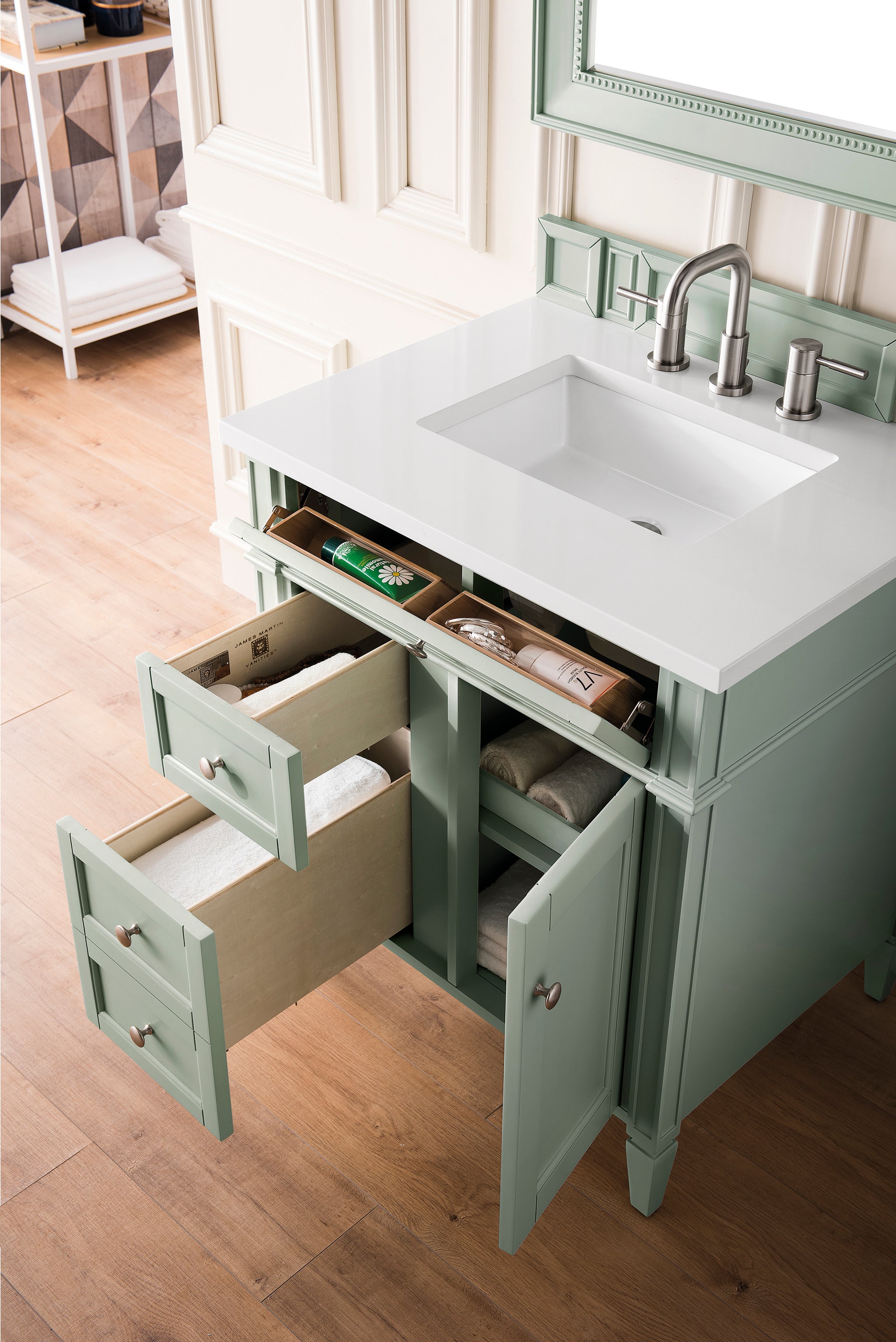 James Martin Brittany 30" Single Bathroom Vanity, Sage Green by James Martin