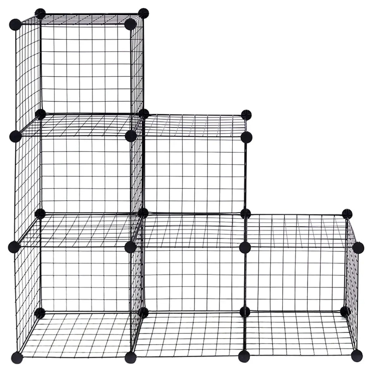 DIY 6 Metal Wire Free Standing Modular Storage Cubes by DirectDeals