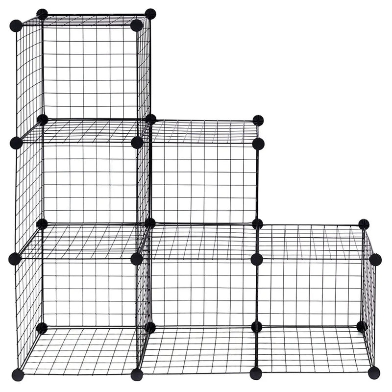 DIY 6 Metal Wire Free Standing Modular Storage Cubes by DirectDeals