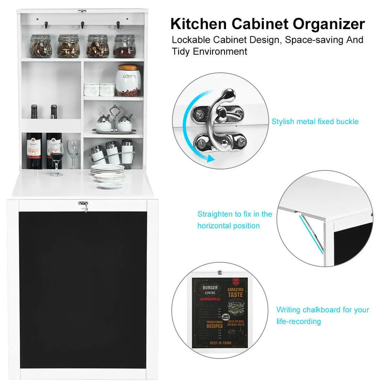 Convertible Wall Mounted Table with A Chalkboard by DirectDeals