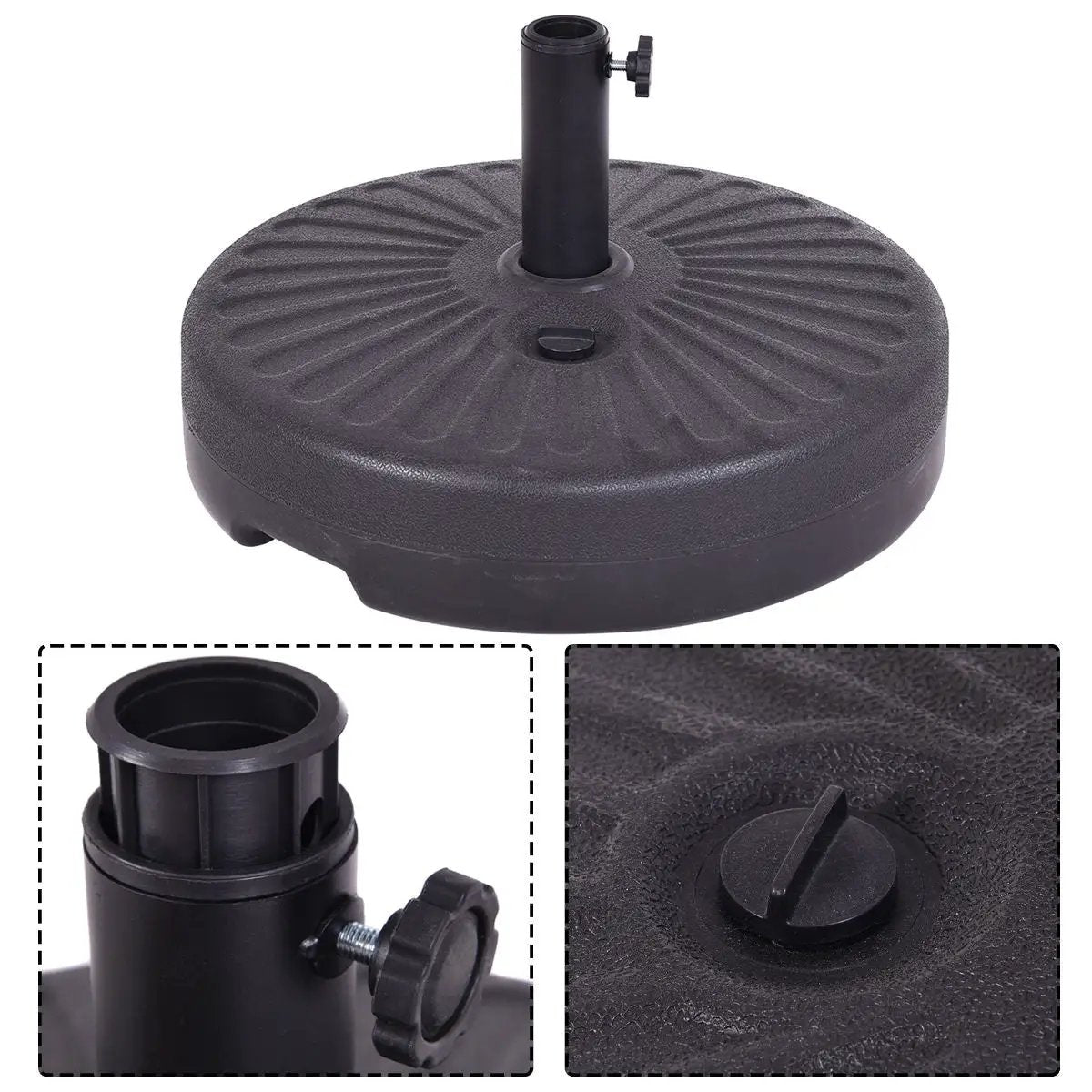 20 Inch Round 23L Water Filled Umbrella Base by DirectDeals