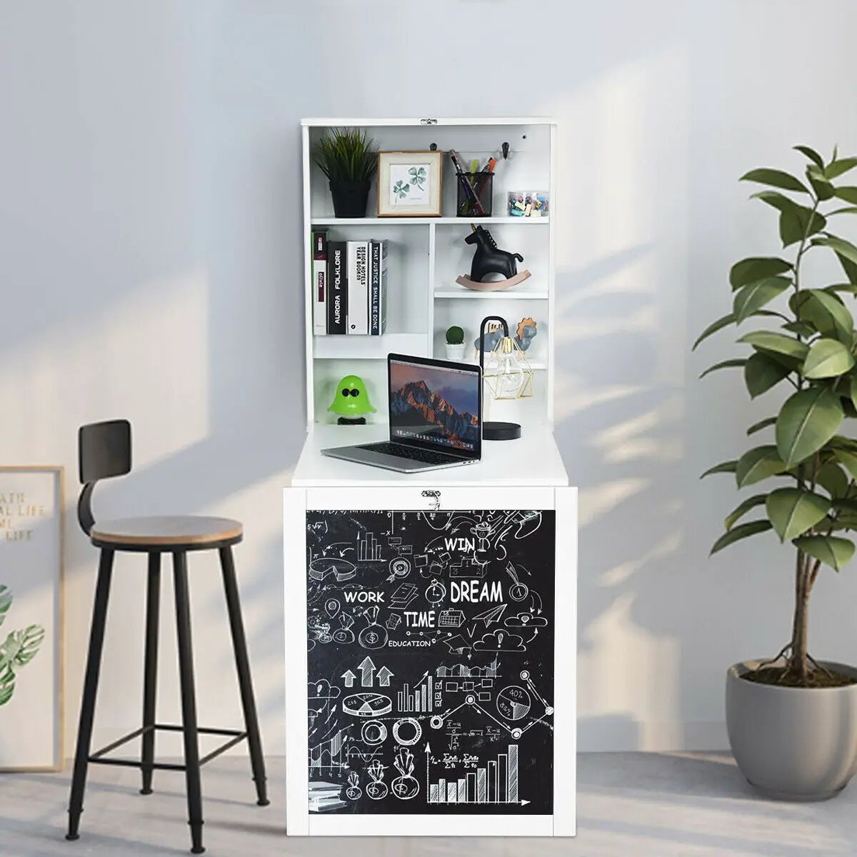 Convertible Wall Mounted Table with A Chalkboard by DirectDeals