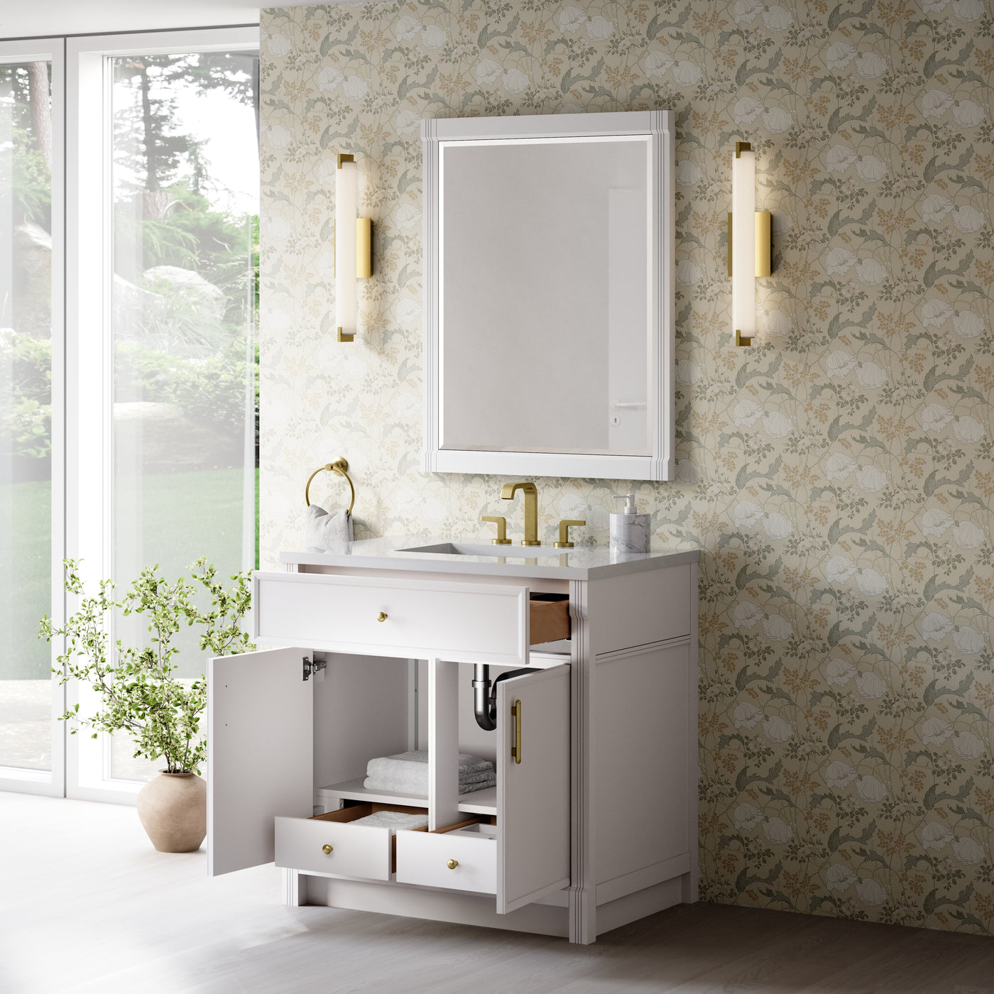 James Martin Bellshire 36" Single Bathroom Vanity, Bright White, view 34