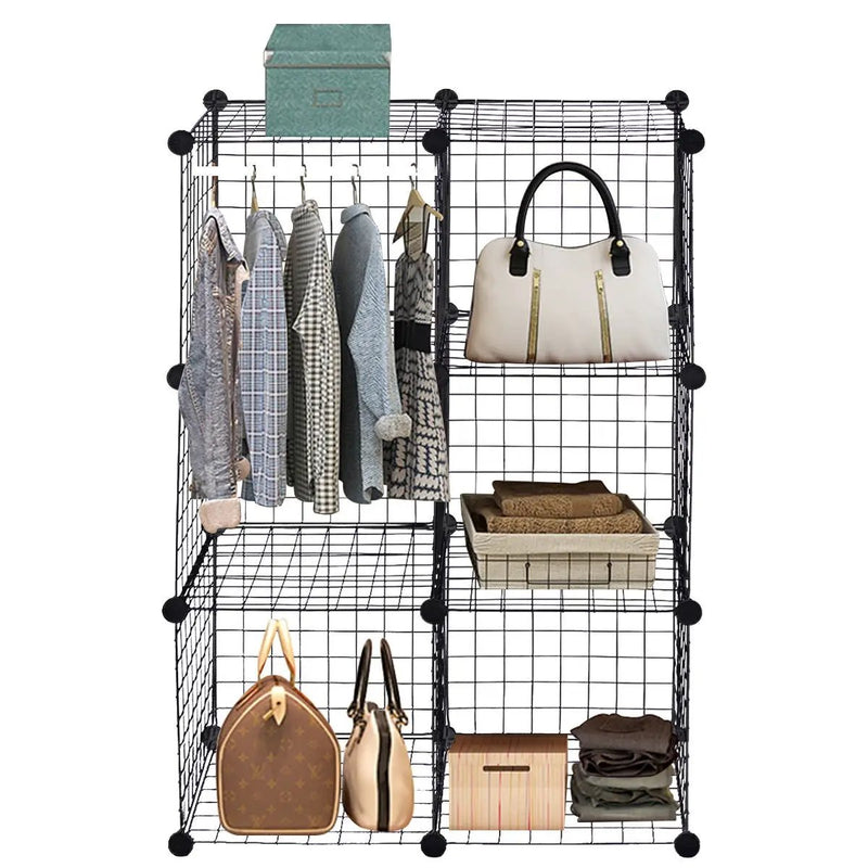 DIY 6 Metal Wire Free Standing Modular Storage Cubes by DirectDeals