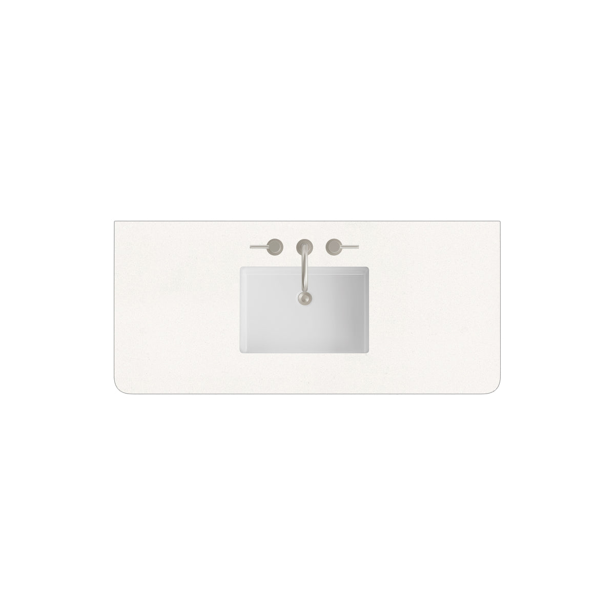 James Martin 48" Single Vanity Top with White Zeus (Radius Cut, Widespread) countertop