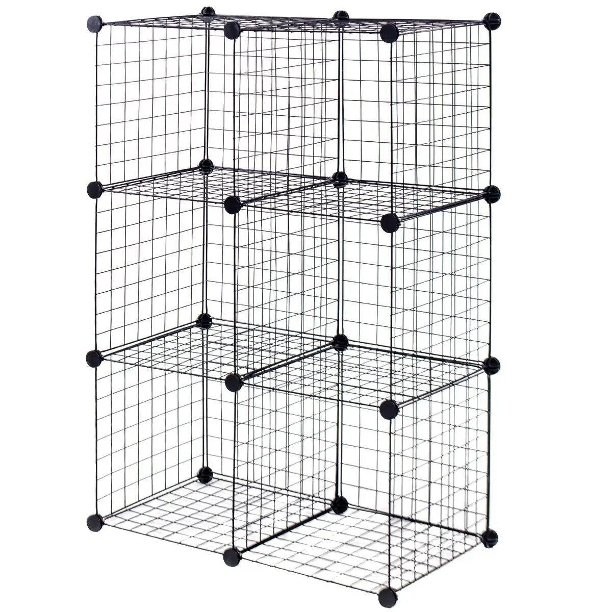 DIY 6 Metal Wire Free Standing Modular Storage Cubes by DirectDeals