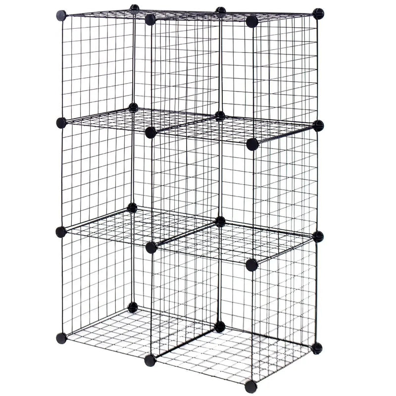 DIY 6 Metal Wire Free Standing Modular Storage Cubes by DirectDeals