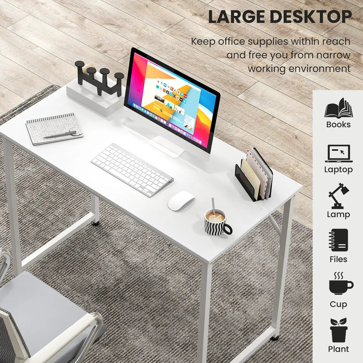L Shaped Computer Desk and Writing Workstation for Home and Office by DirectDeals