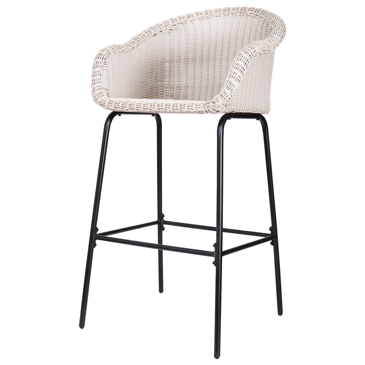 Ladd Outdoor Metal Wicker Barstool Set of 2, photo 4 of 14