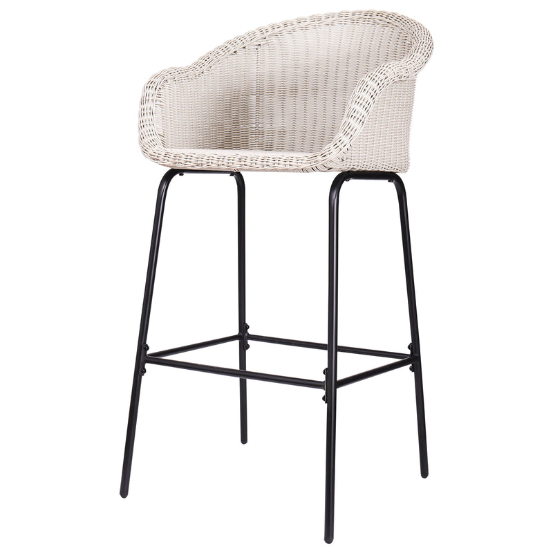 Ladd Outdoor Metal Wicker Barstool Set of 2, photo 4 of 14