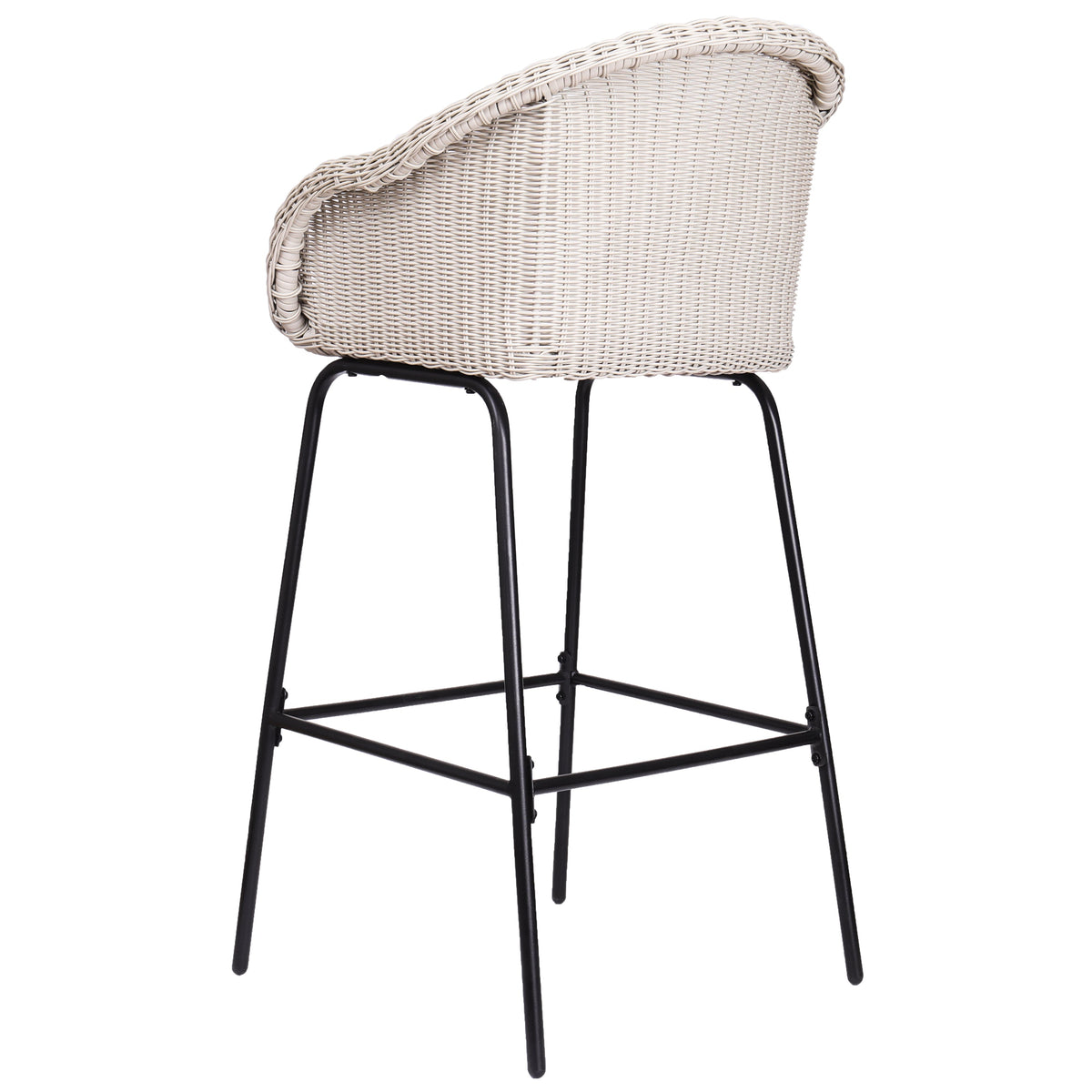 Ladd Outdoor Metal Wicker Barstool Set of 2, photo 7 of 14