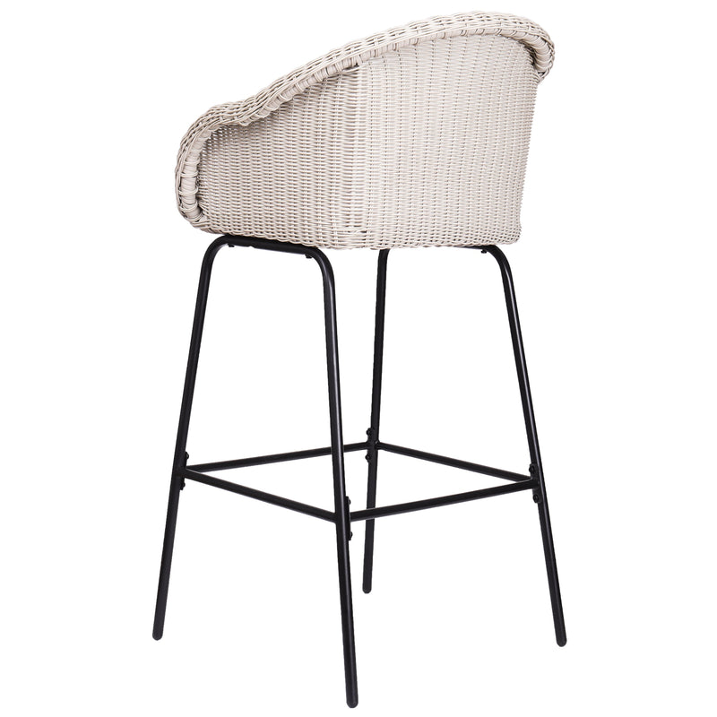 Ladd Outdoor Metal Wicker Barstool Set of 2, photo 7 of 14
