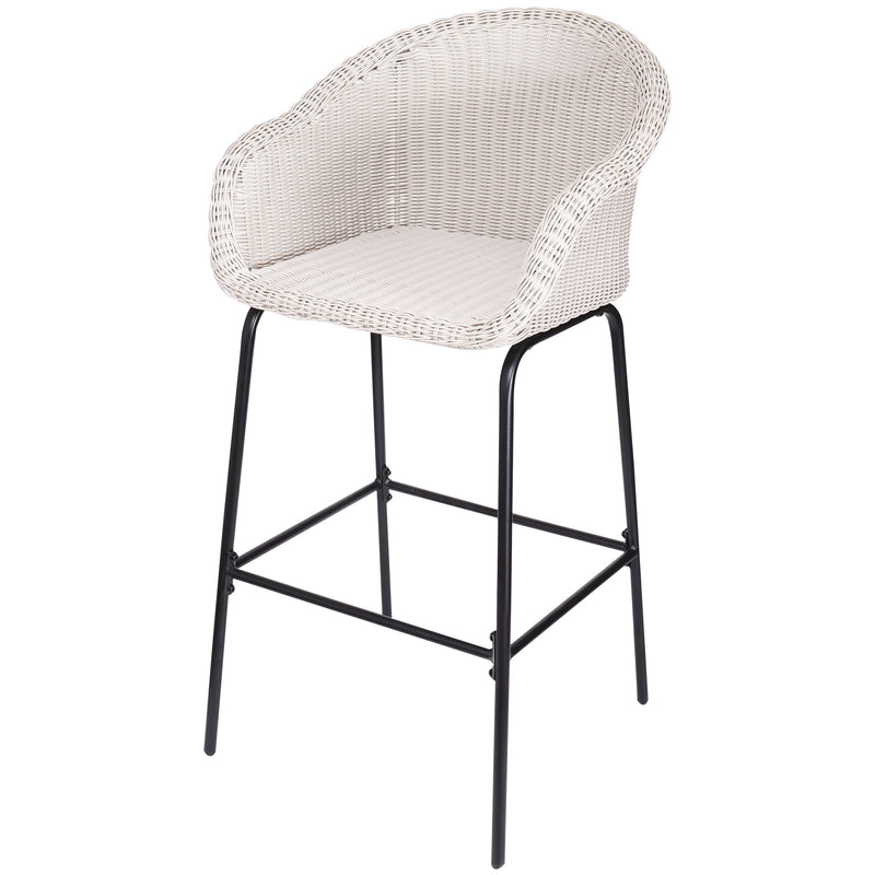 Ladd Outdoor Metal Wicker Barstool Set of 2, photo 9 of 14