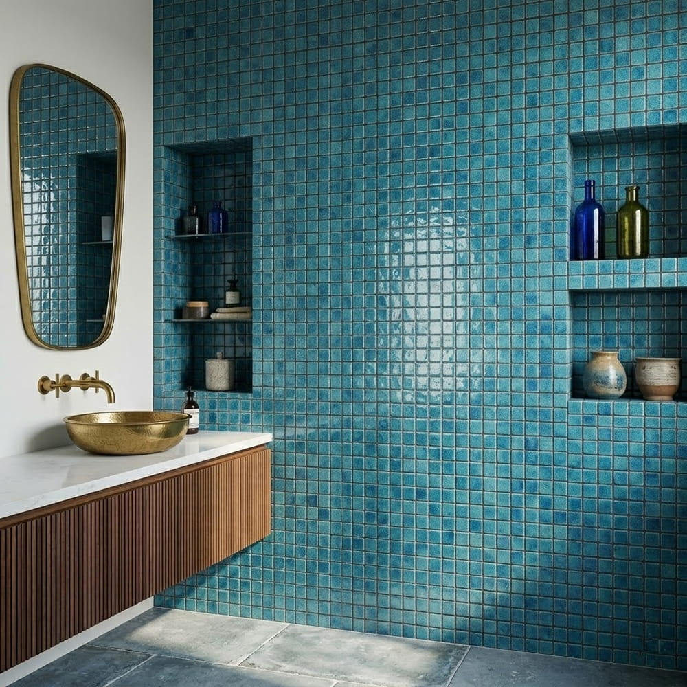 Lagoon Glossy 1x1 Ceramic Mosaics 12x12 Ceramic Glossy 12x12 Mosaics — 2