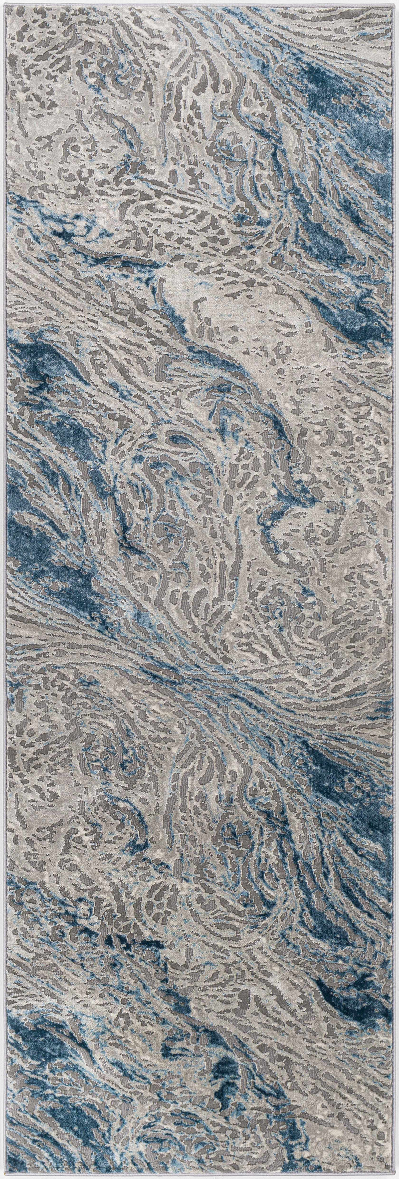 Lambton Blue Marble Area Rug - Clearance by Boutique Rugs