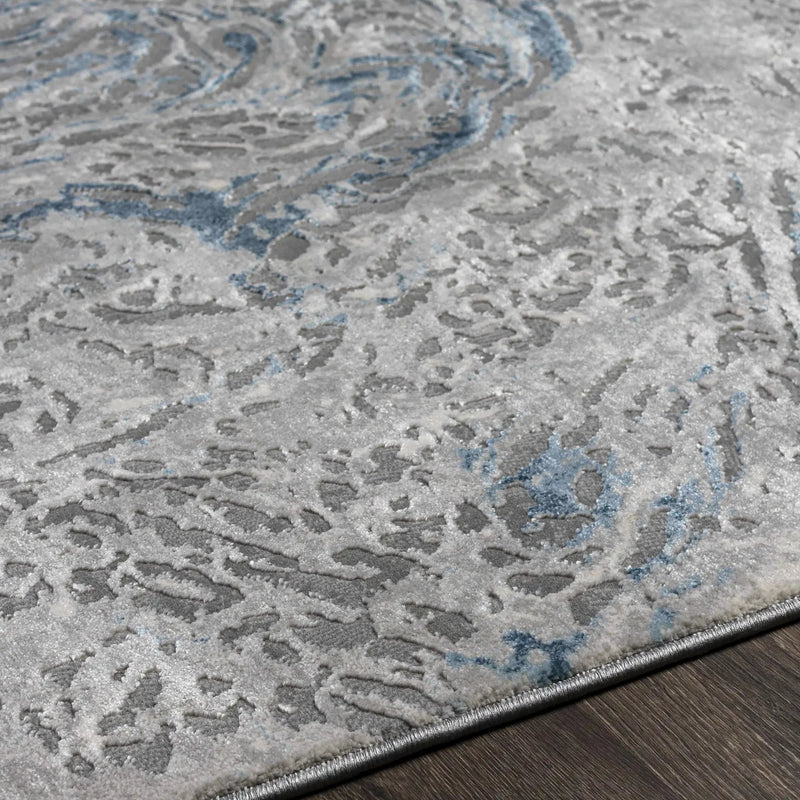 Lambton Blue Marble Area Rug - Clearance by Boutique Rugs