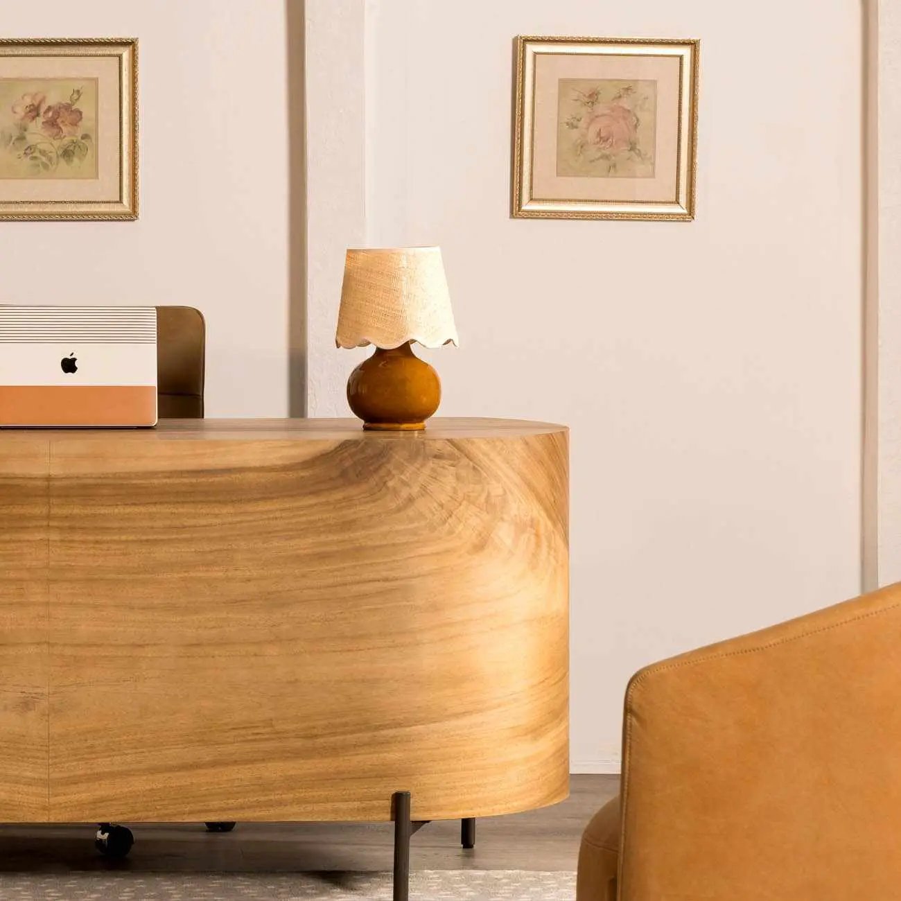 Wokila Tan Solid Ceramic Table Lamp by Boutique Rugs