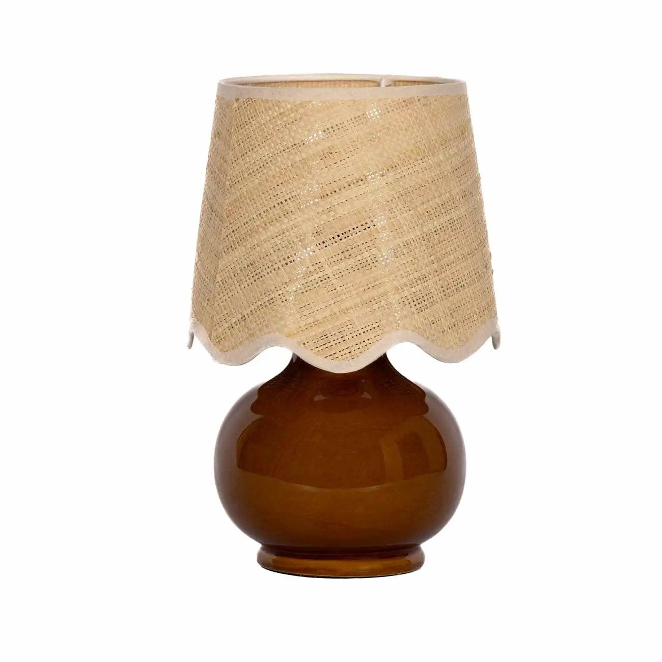 Wokila Tan Solid Ceramic Table Lamp by Boutique Rugs