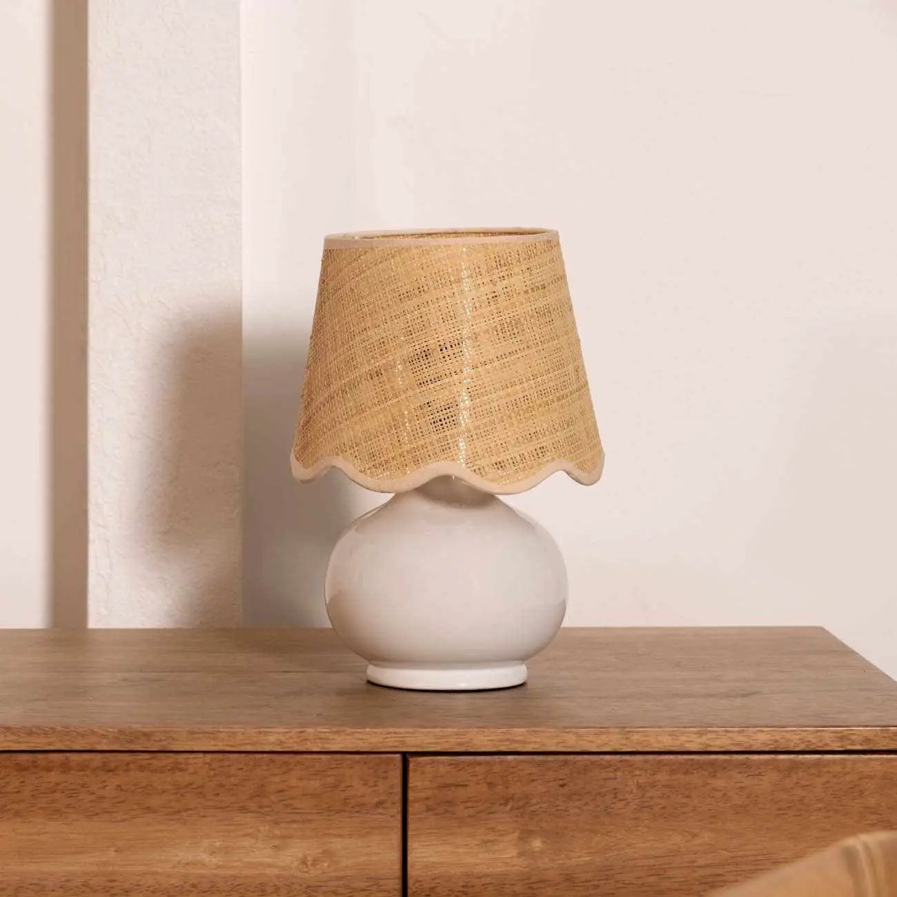 Logale White Solid Ceramic Table Lamp by Boutique Rugs