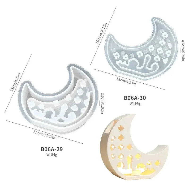 Lampshade - Hollow Silicone Moon Candle Holder by House Of Avana