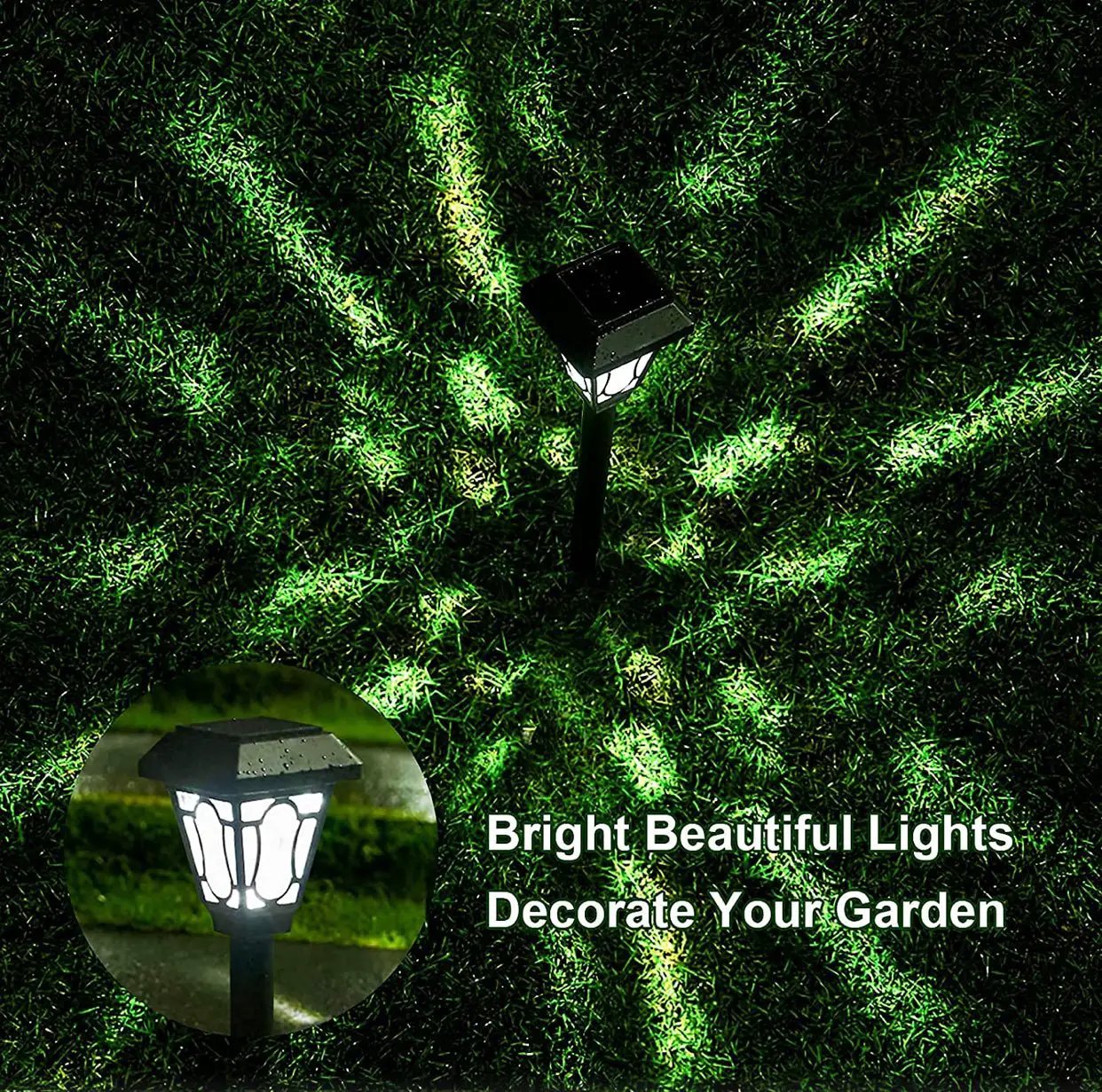 LAMTREE 48 Pack Solar Lights , Waterproof Auto Solar LED Lighting (Cool White) by Outdoor Solar Outlet