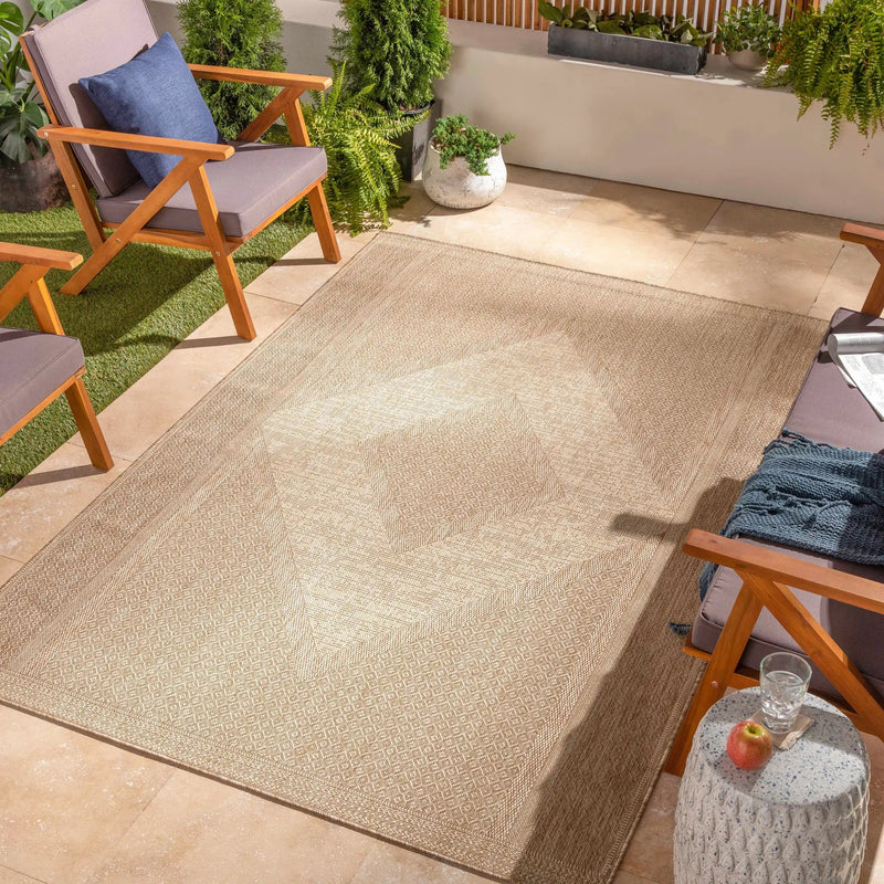 Hazar Beige Outdoor Area Rug - Clearance by Boutique Rugs