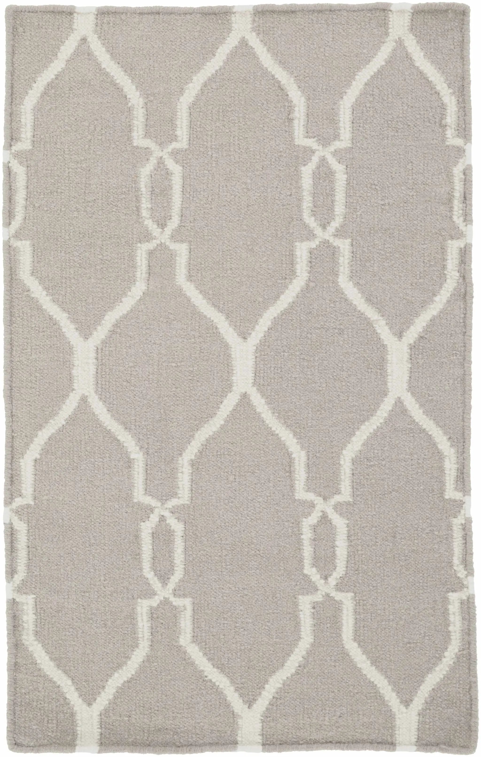 Lamy Beige Trellis Wool Rug - Clearance by Boutique Rugs