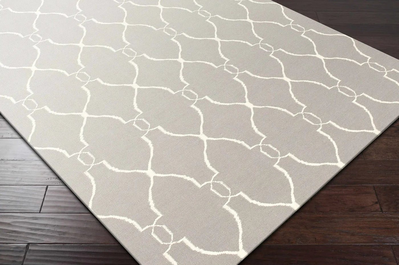 Lamy Beige Trellis Wool Rug - Clearance by Boutique Rugs