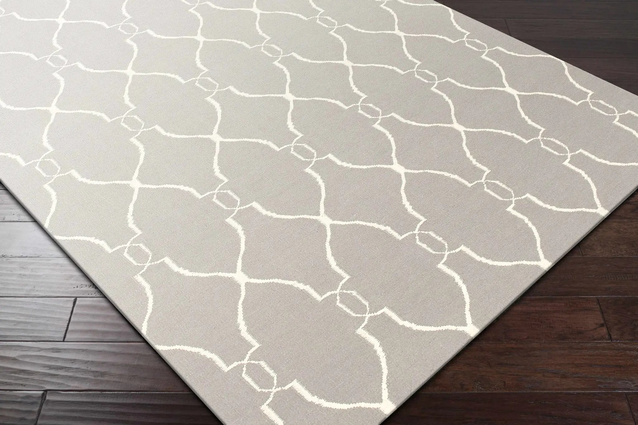 Lamy Beige Trellis Wool Rug - Clearance by Boutique Rugs