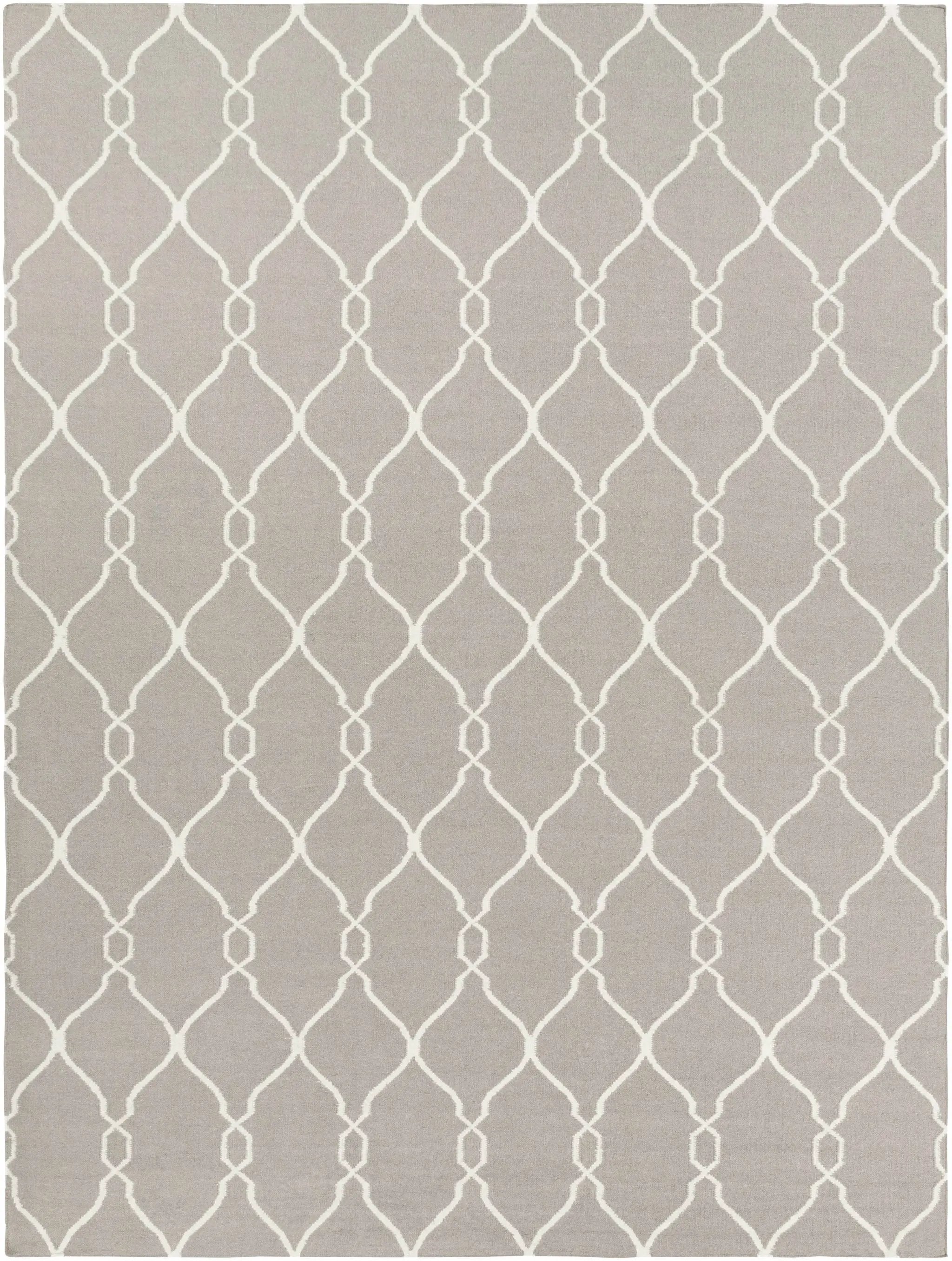 Lamy Beige Trellis Wool Rug - Clearance by Boutique Rugs