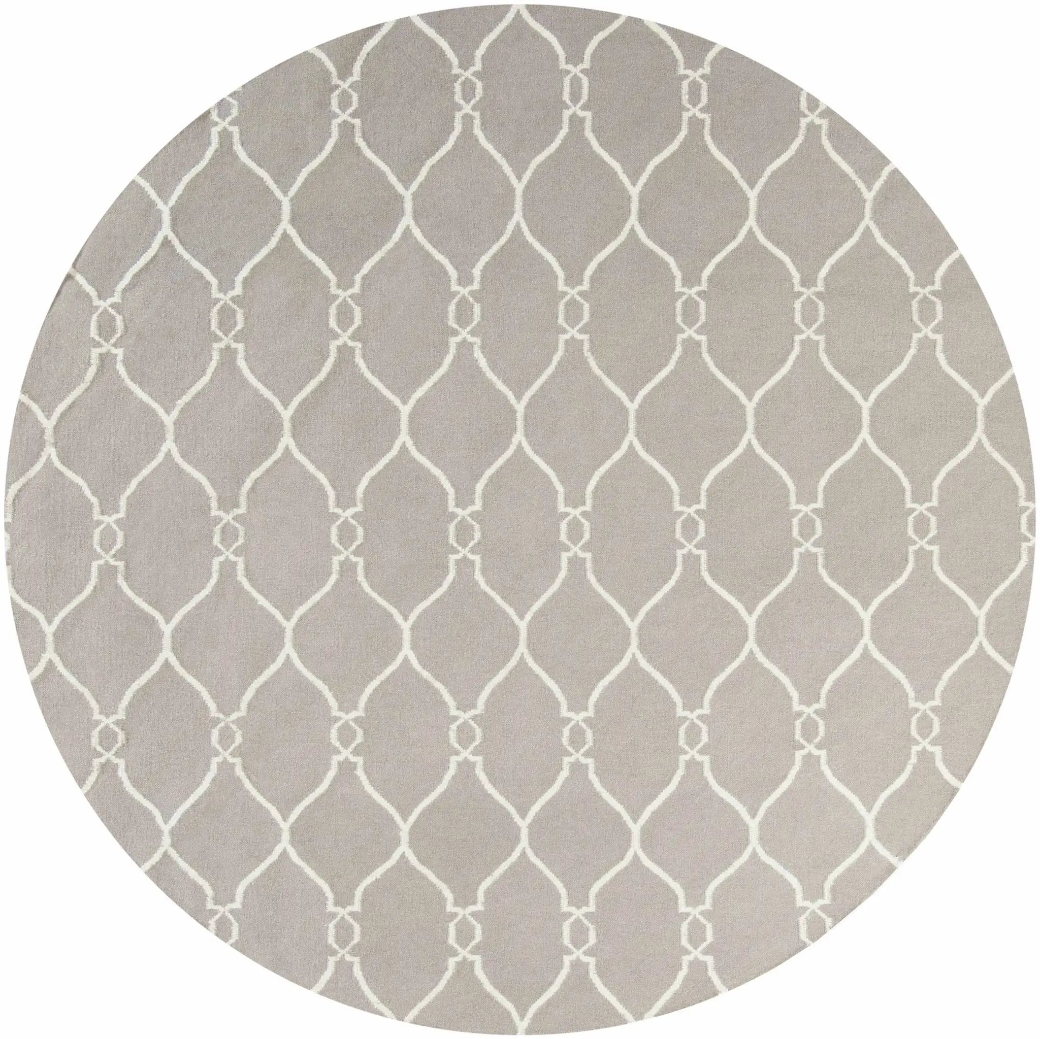 Lamy Beige Trellis Wool Rug - Clearance by Boutique Rugs