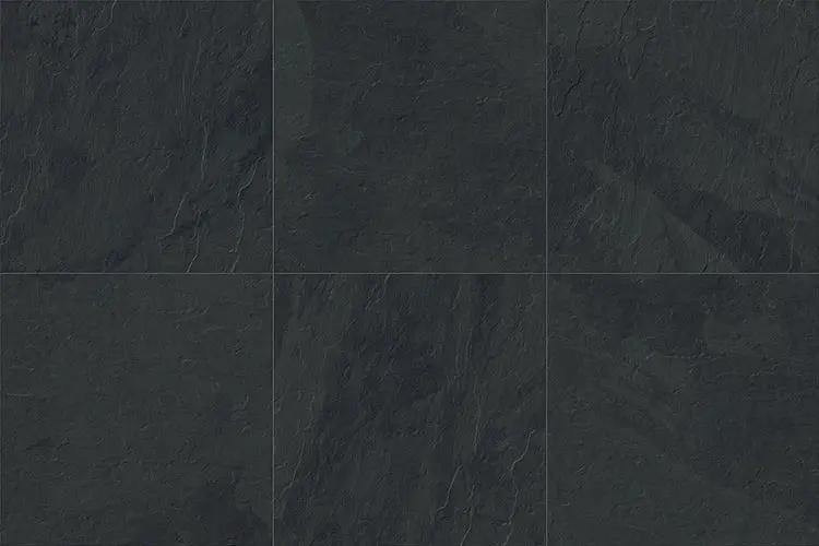 Frontier20 Montauk Black Grip Stair Tread Bullnose Slate Look Porcelain Moldings 12x48 by landmarkceramics