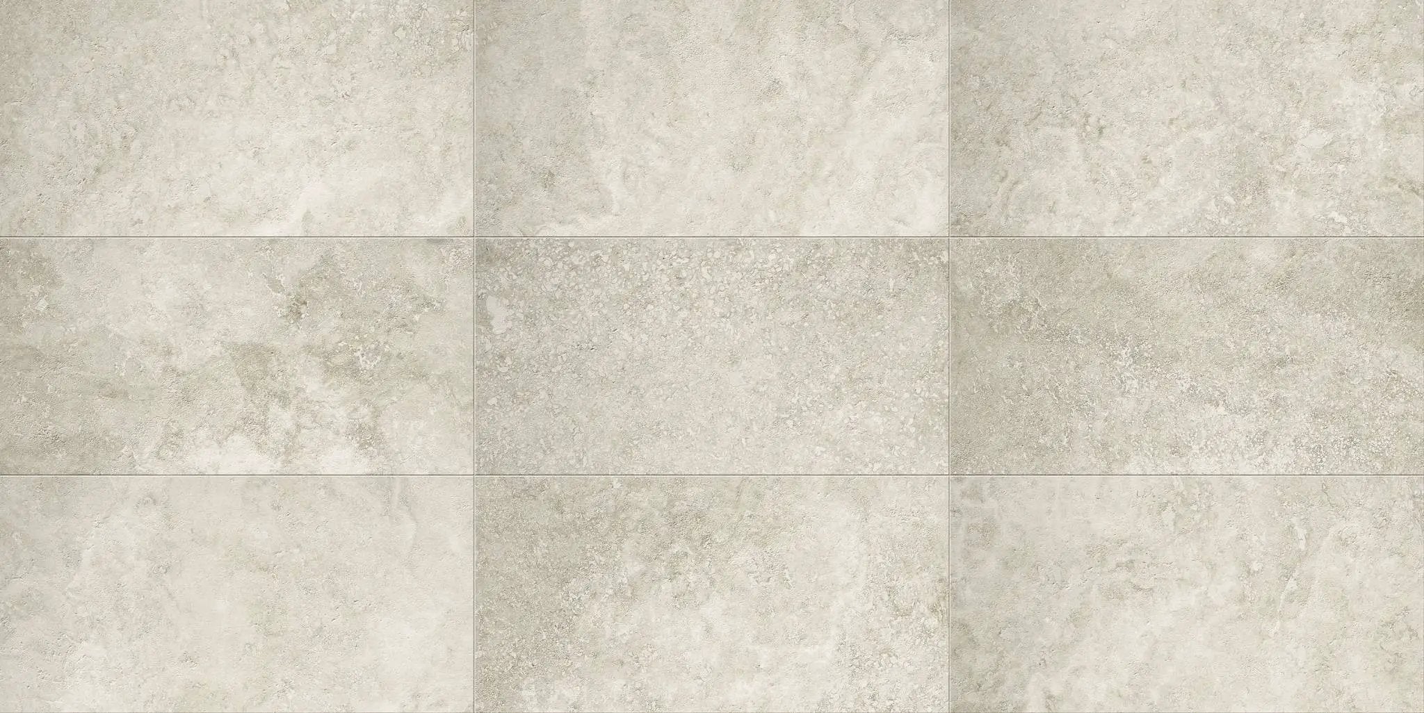 Trail Cross Cut Grey Travertine Look Porcelain Tiles 12x24 by landmarkceramics