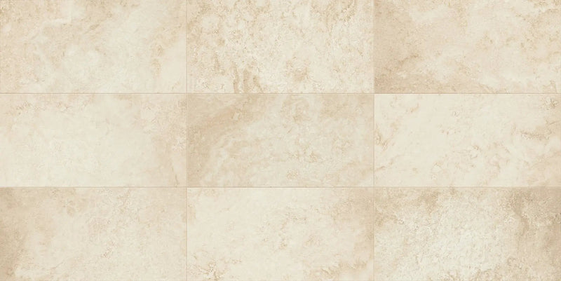 Trail Cross Cut Ivory Travertine Look Porcelain Tiles 12x24 by landmarkceramics