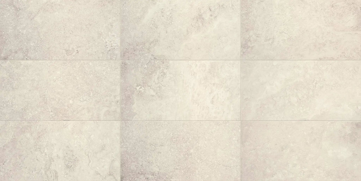 Trail Cross Cut Pearl Travertine Look Porcelain Tiles 24x48 by landmarkceramics
