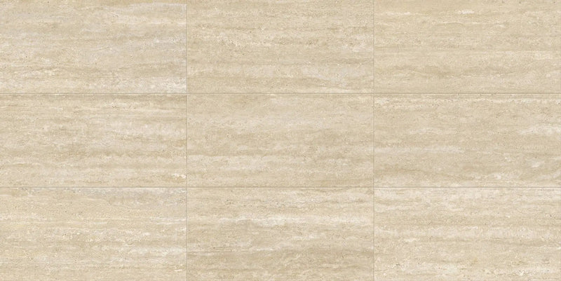 Trail Vein Cut Beige Travertine Look Porcelain Tiles 24x48 by landmarkceramics