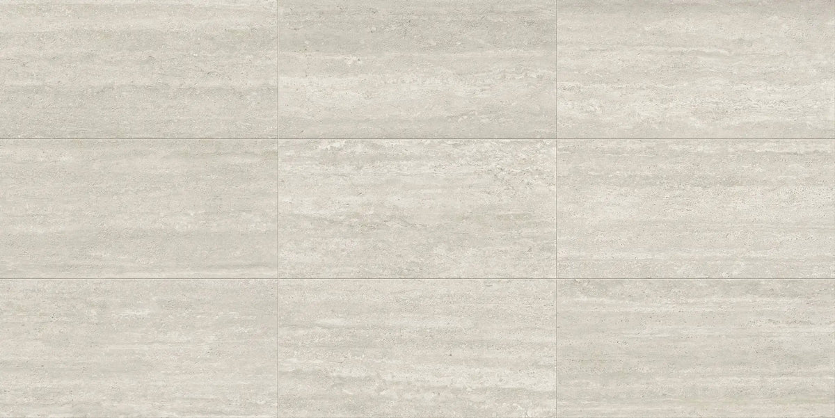 Trail Vein Cut Grey Herringbone Travertine Look Porcelain Mosaics 12x12 by landmarkceramics