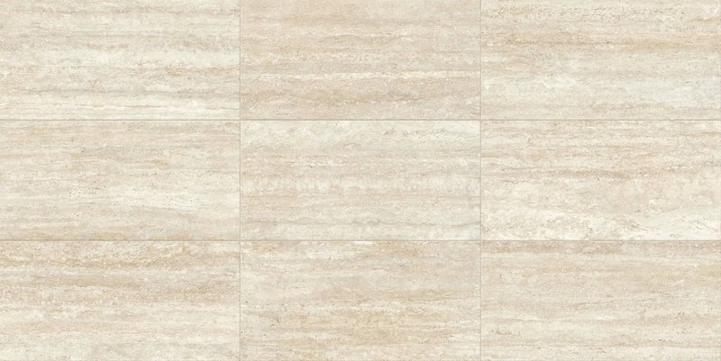 Trail Vein Cut Ivory Herringbone Travertine Look Porcelain Mosaics 12x12 by landmarkceramics