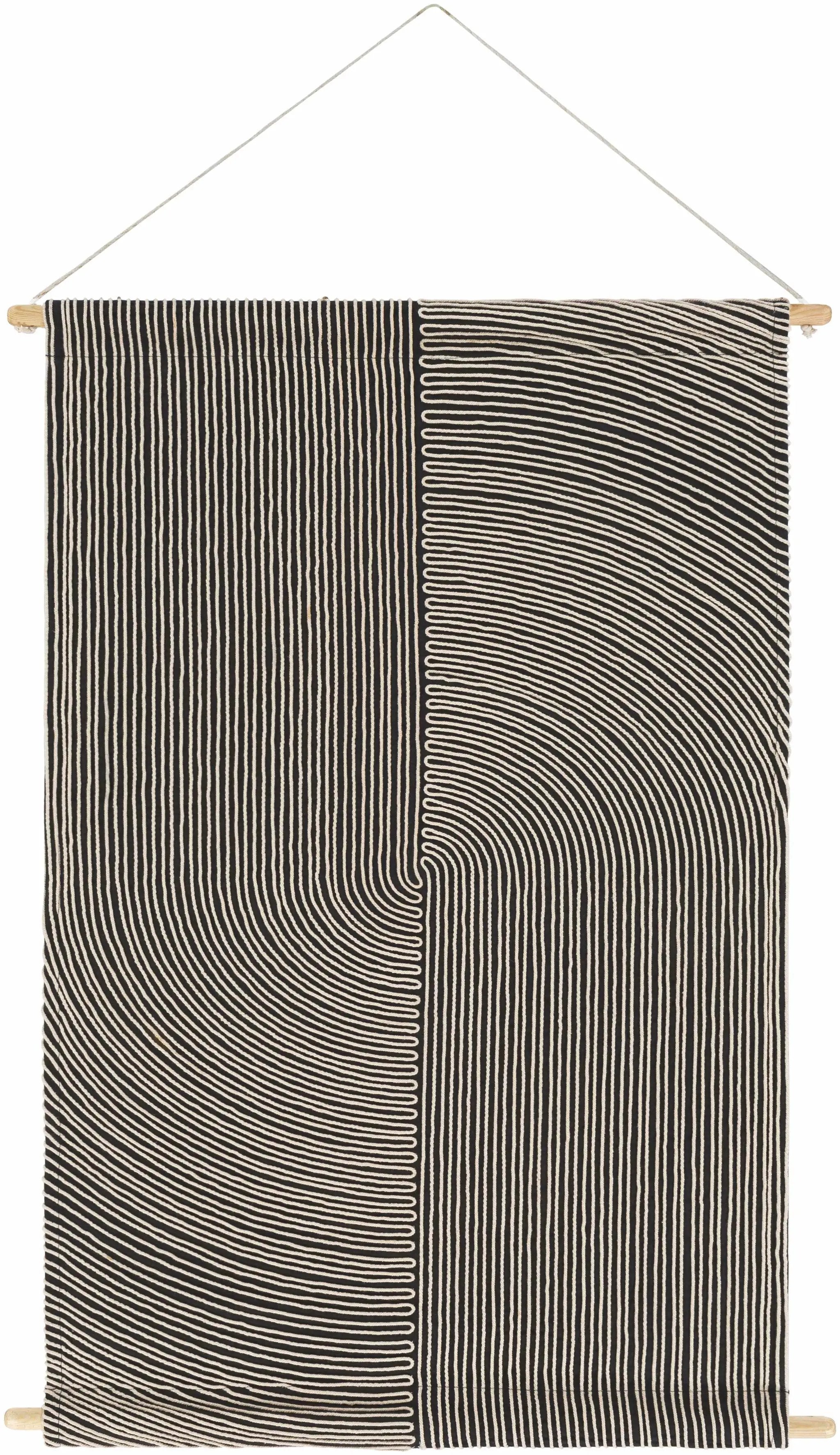 Lanse Black and White Geometric Wall Hanging by Boutique Rugs