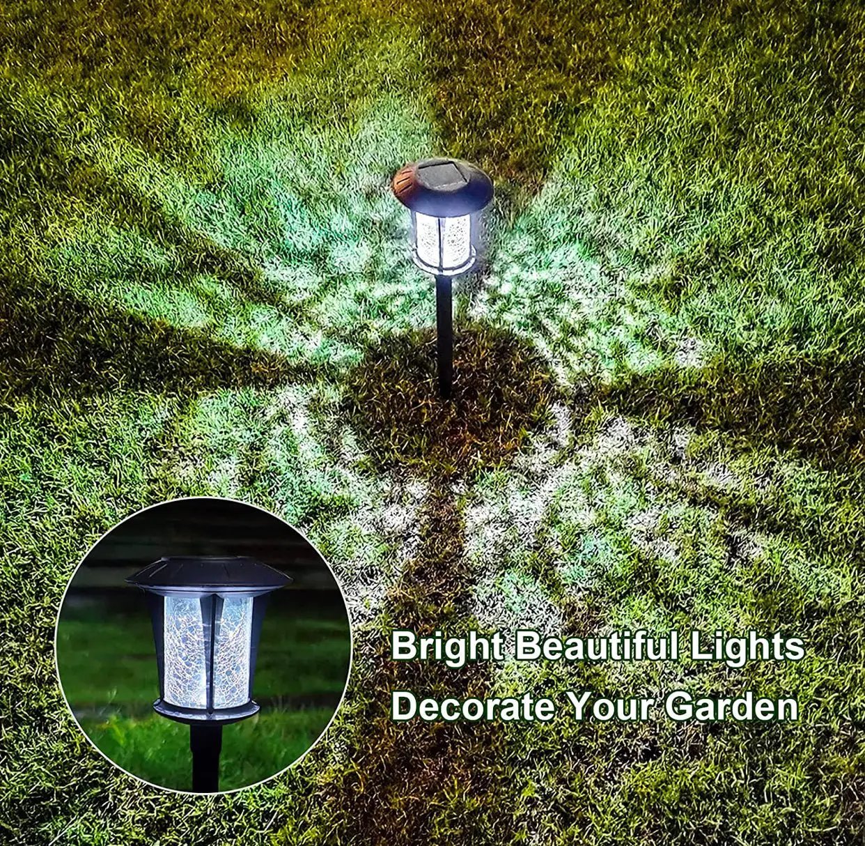 LANSGARINE Solar LED lights Outdoor Garden Stakes(Glass) (12-Pack) by Outdoor Solar Outlet