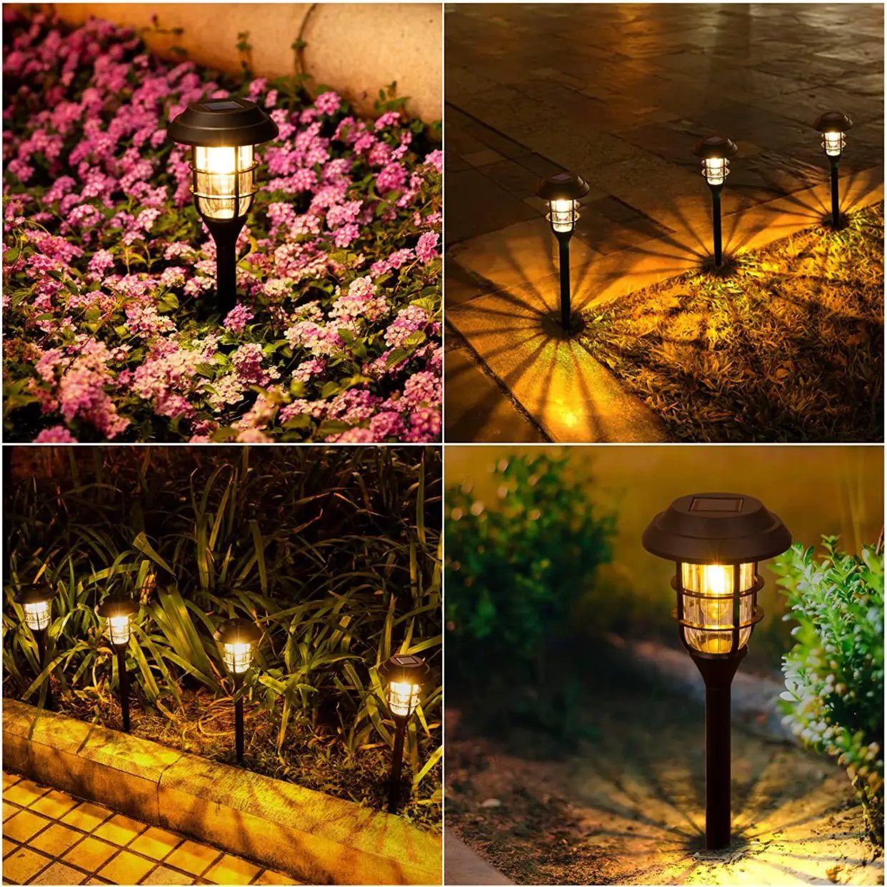LANSGARINE Solar Pathway Lights Outdoor 8 Pack by Outdoor Solar Outlet